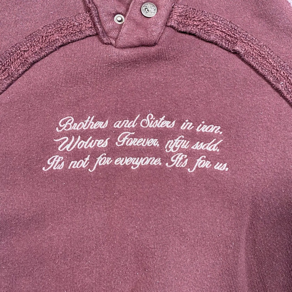 Darc Sport SHE Wolves Forever Quarter Snap Sweatshirt Maroon Burgundy Medium - Picture 5 of 8